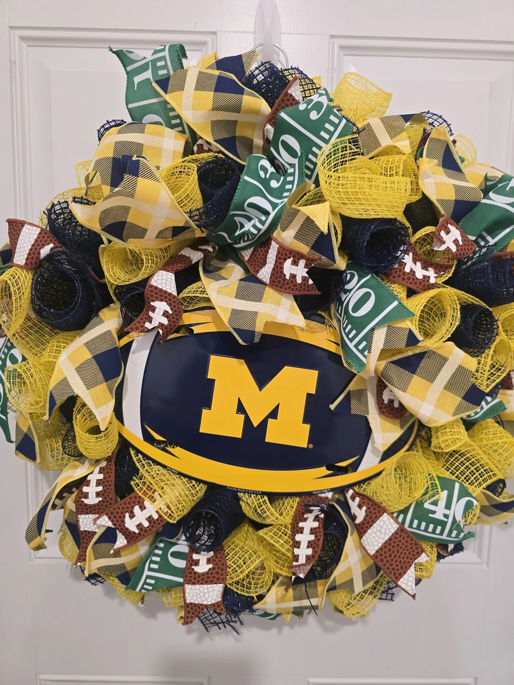 University of Michigan Yellow & Navy Football Wreath